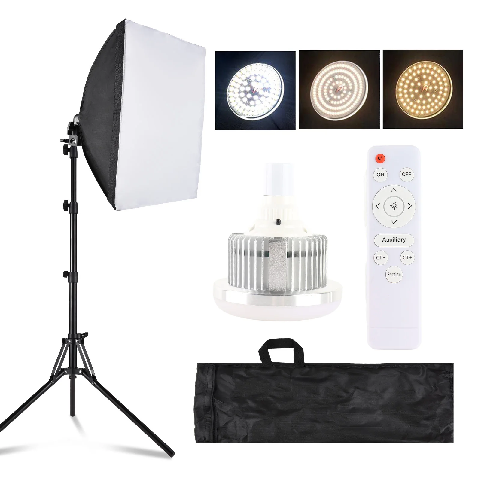 thumbnail image 2 of 20" Softbox Studio Lighting Kit With 85W Bi-Color LED Bulb & Remote - For Photography, Streaming, Videos 2 of 13