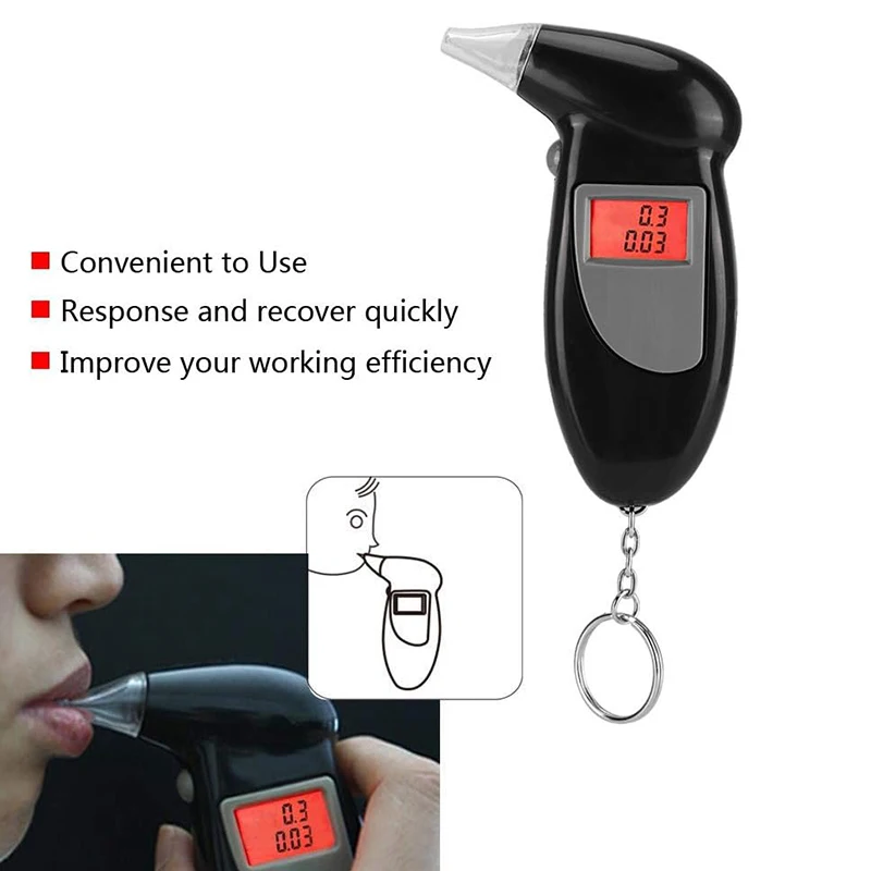 Portable Digital Display Alcohol Detector Breathalyzer Police Alcotester Backlight LCD Display breathlyzer alcohol tester alcohol tester breath alcohol tester