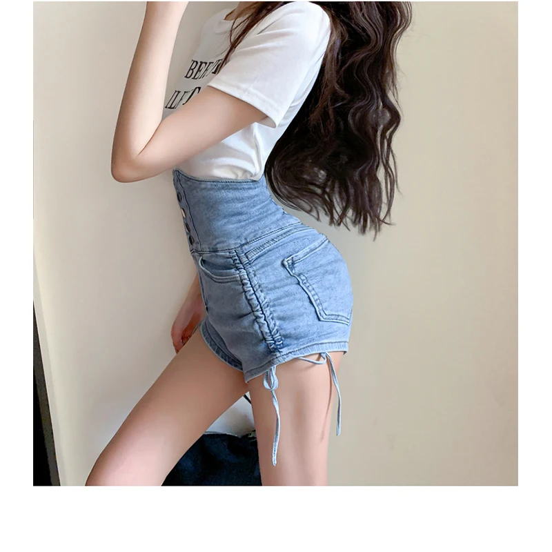 Denim Shorts Women Bandage Strap High Waist Retro Design Cool Sexy  Streetwear College Chic Ulzzang Youth Summer Popular Ins New - AliExpress