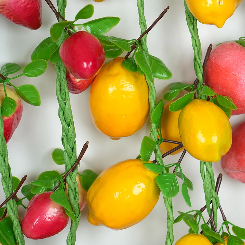 Simulation Fruit String Banana Strawberry Peach Lemon Restaurant Kitchen Festival Party Decoration Photography Props