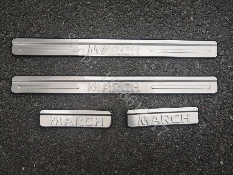 

For Nissan March 2011-2019 Stainless steel door sill scuff plate protector guard Welcome Pedal Car accessories