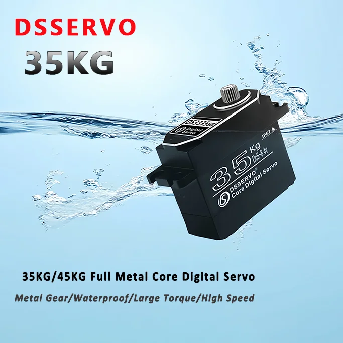 Bezuhlý RC servomotor 35/45 kg·cm, vysoký moment, ozubená kola z kovu