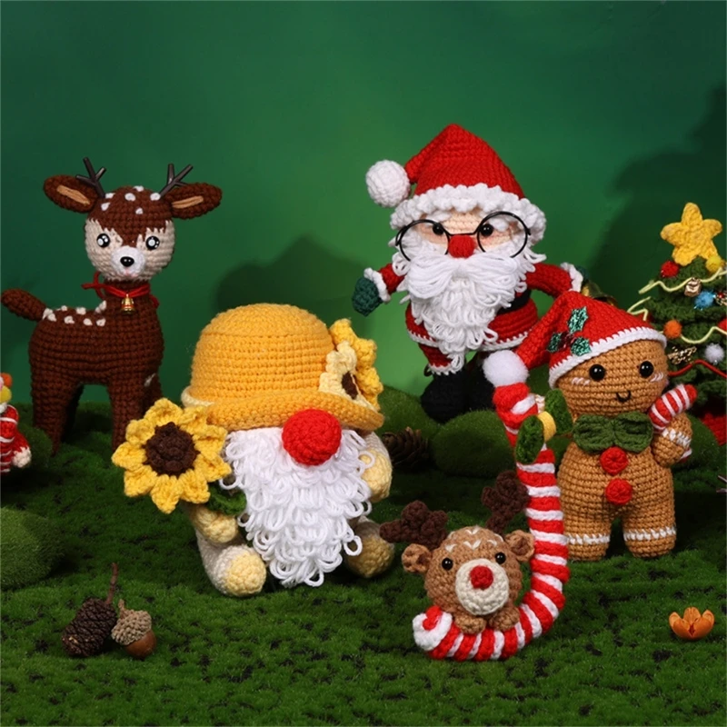 DIY Crochet Craft Set Christmas Crochet Kits Include Hook, Yarns, Needle