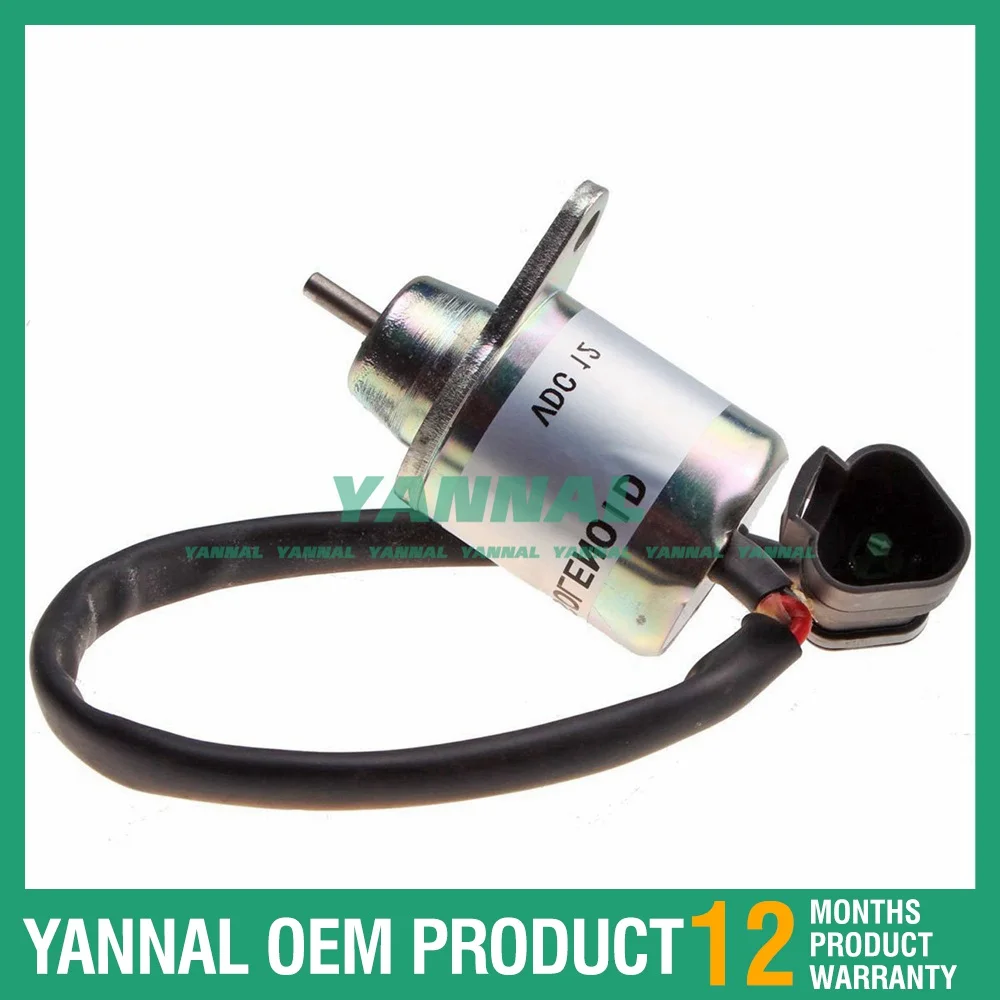 

12V Fuel Shutoff Shutdown Solenoid Valve 41-6383 416383 For Thermo King Yanmar