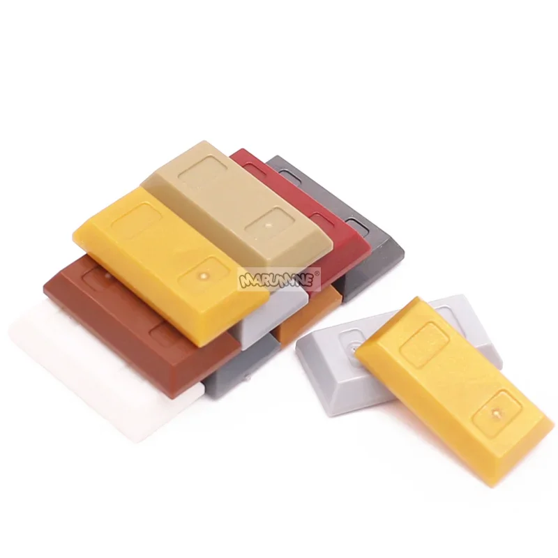 Marumine 50PCS Tile Special 1x2 Ingot Bar Gold Money Pirate MOC Brick Part 99563 Assembles Particles Building Blocks Accessories 3