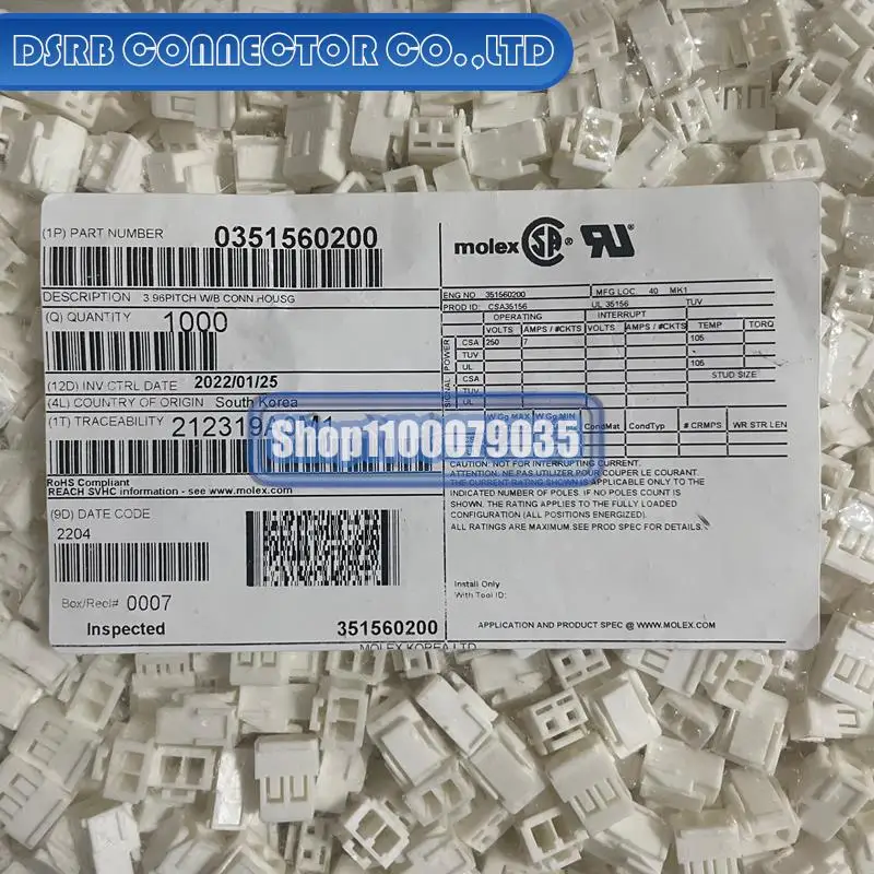 

1000pcs/lot new and original 35156-0200 351560200 2P