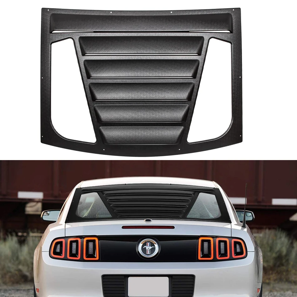 

TML Rear Window Louver for Ford Mustang 2005-2014 V6 V8 ABS Windshield Sun Shade Cover in GT Lambo Style Matte Black