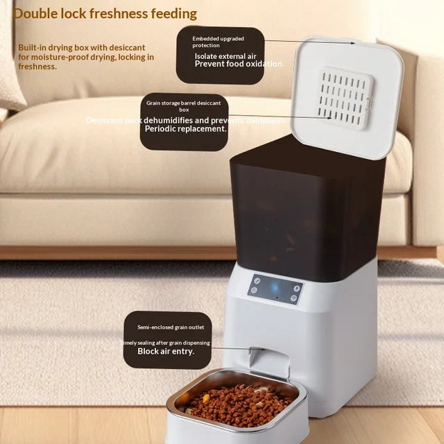 Smart WiFi Automatic Pet Feeder, Timed Portion Control & Remote Smartphone App, Fully Auto Food Dispenser for Cats Dogs 1