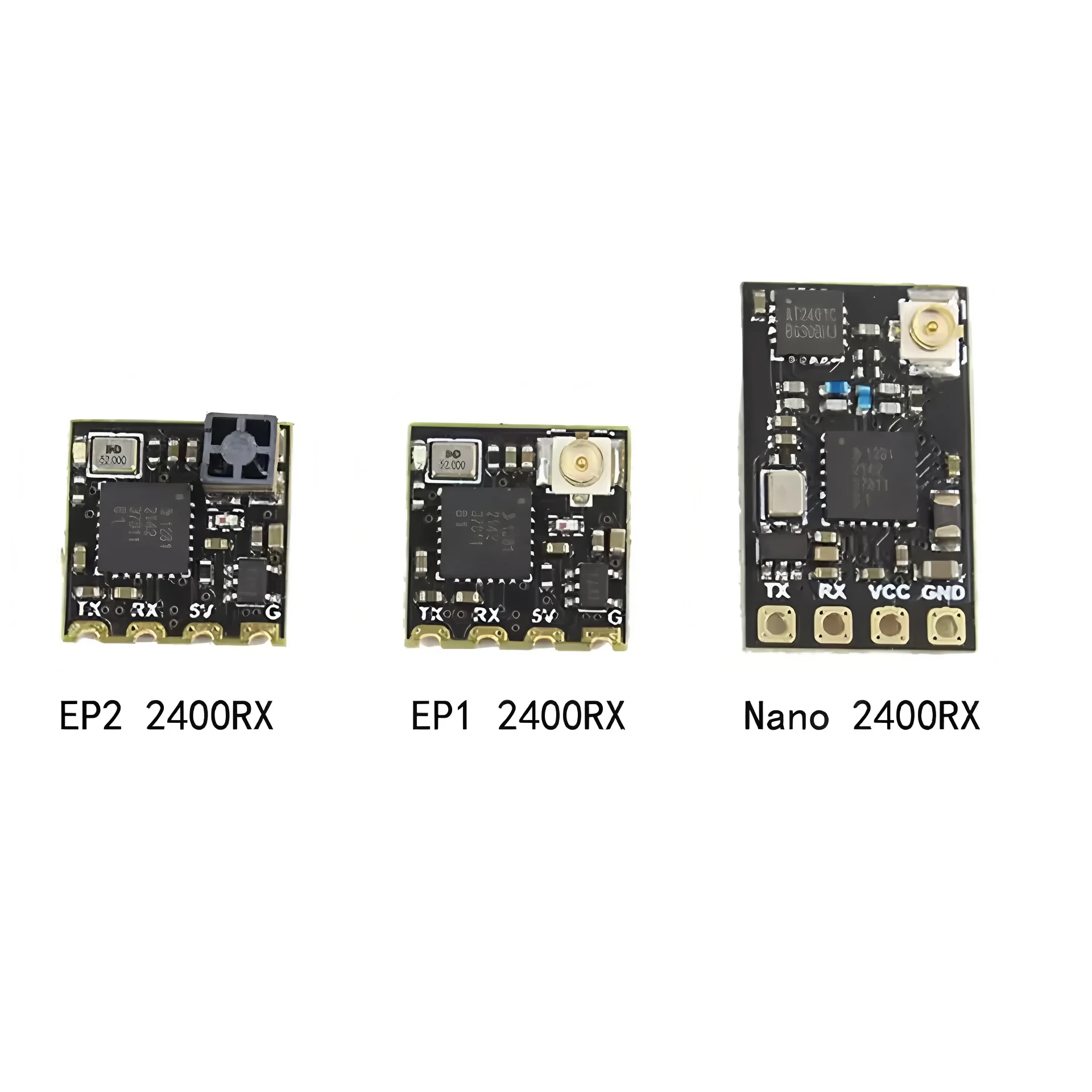 Récepteurs ELRS 2.4GHz pour drone FPV micro, présentés avec leur emballage d'origine