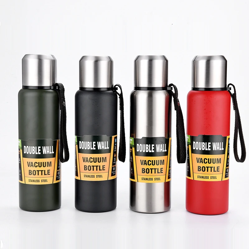 

1500ml Thermos Bottle For Coffee 304 Stainless Steel Vacuum Flask Insulated Tumbler Water Cup Thermos Cup With Rope For Tea