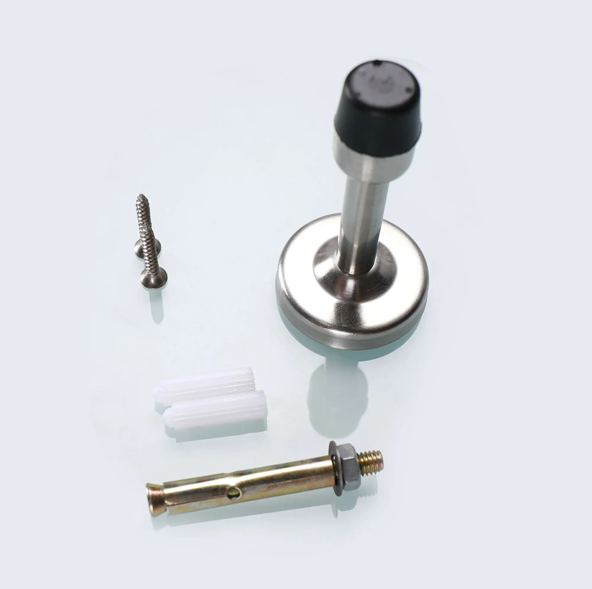 Door Stopper Wall Mount Stainless Steel Sound Dampening with Screws