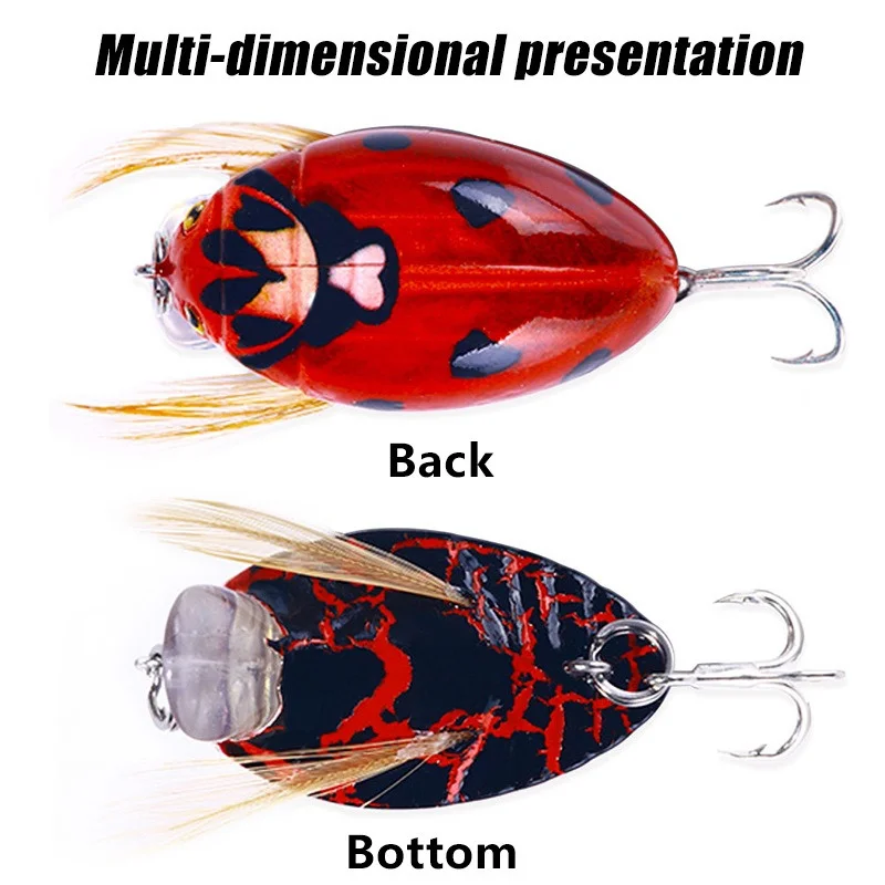 38mm 4g Minnow Lure Topwater Insect Wobblers Fishing Baits Floating Bionics Beetle Bass Lure Mini Catfish Bait for Angler Pesca fishing lure carp fishing bait