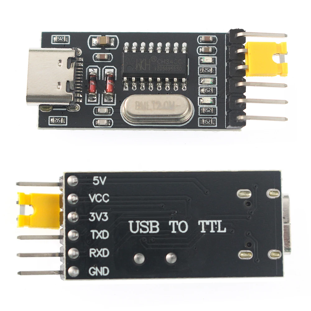 USB To TTL Serial Adapter CH340G - 3.3V/5V Type-C Male/Female Converter Module for Arduino/STM32 Win/Mac/Linux Driver