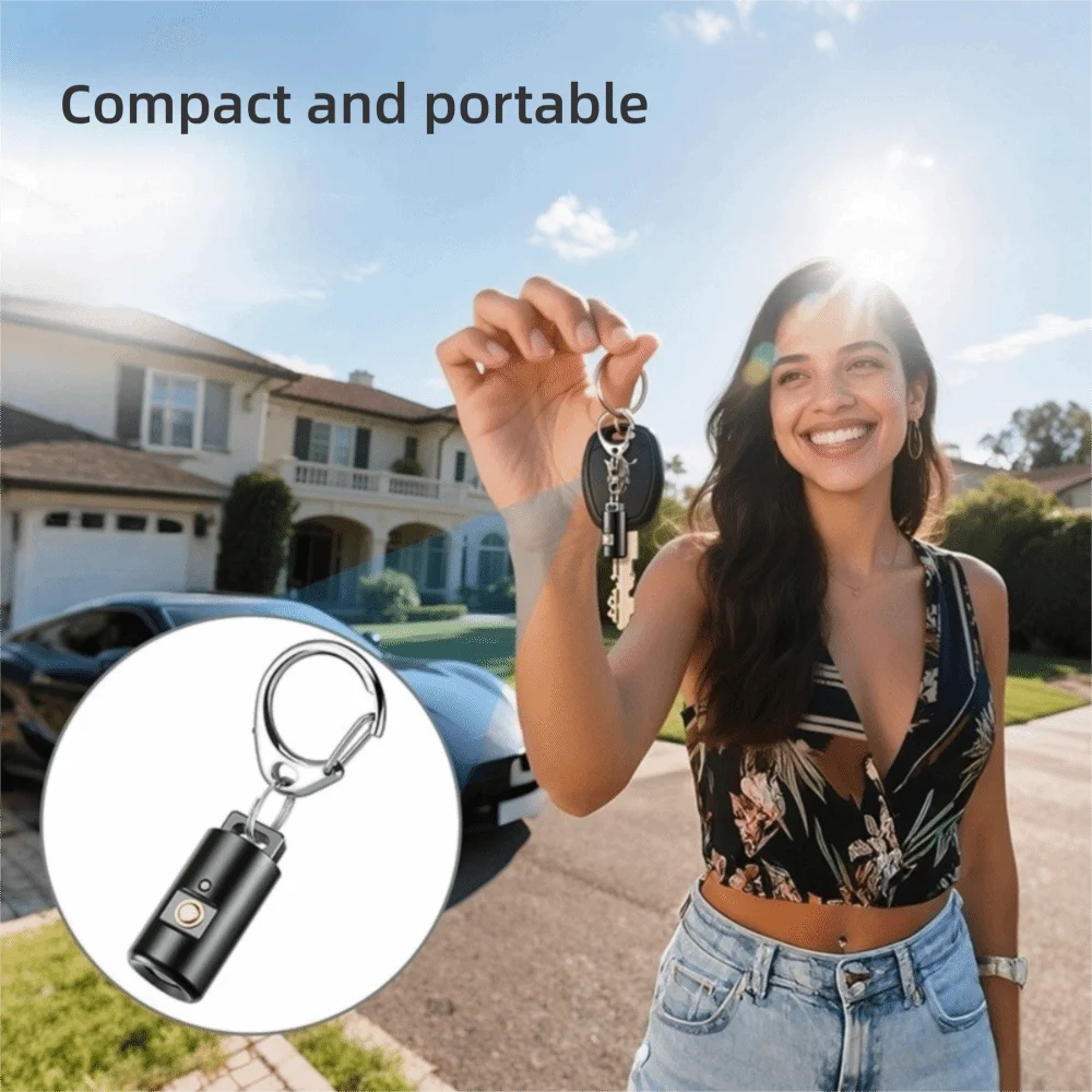 Ipx6 Waterproof 6g Mini Flashlight Keychain 6-Mode Strobe Sos USB Magnetic Charging Work Light Camping Lantern Running Hiding