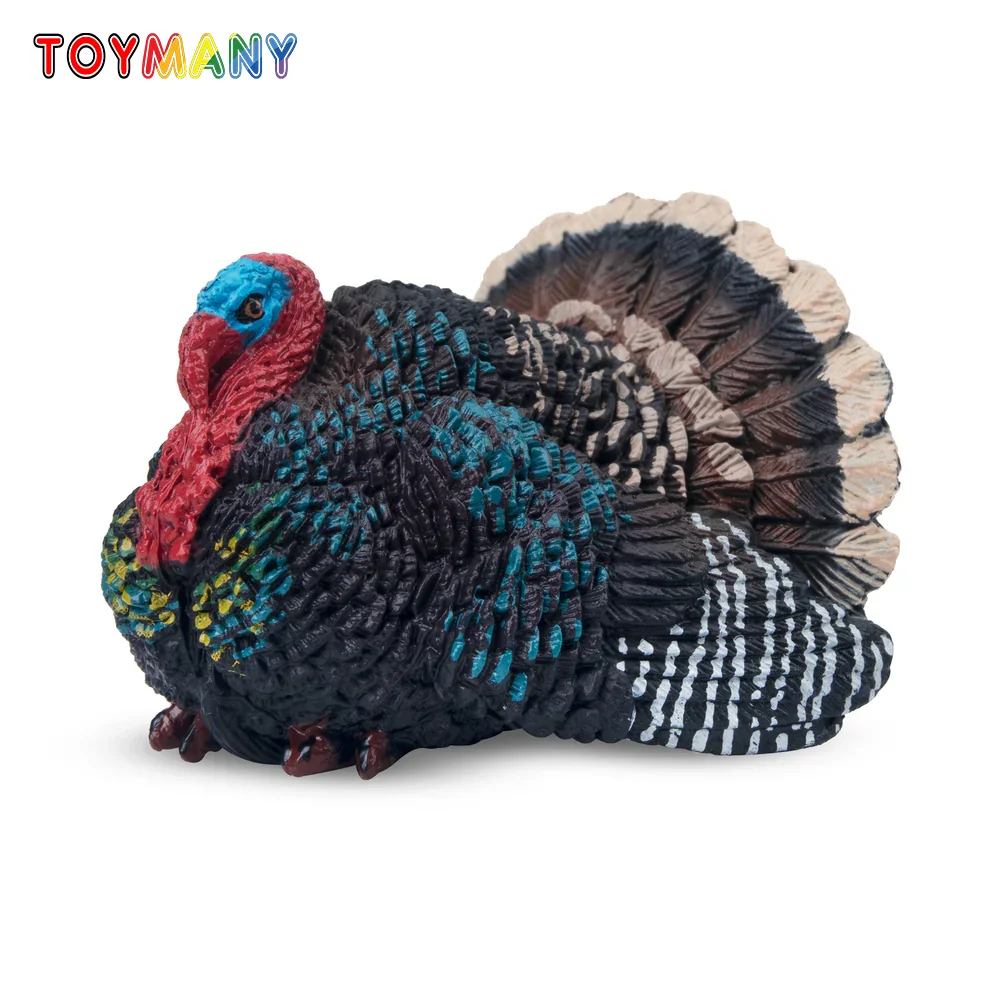 Toymany Simulation Turkey Wildlife Animal Model Toy Mini Figures