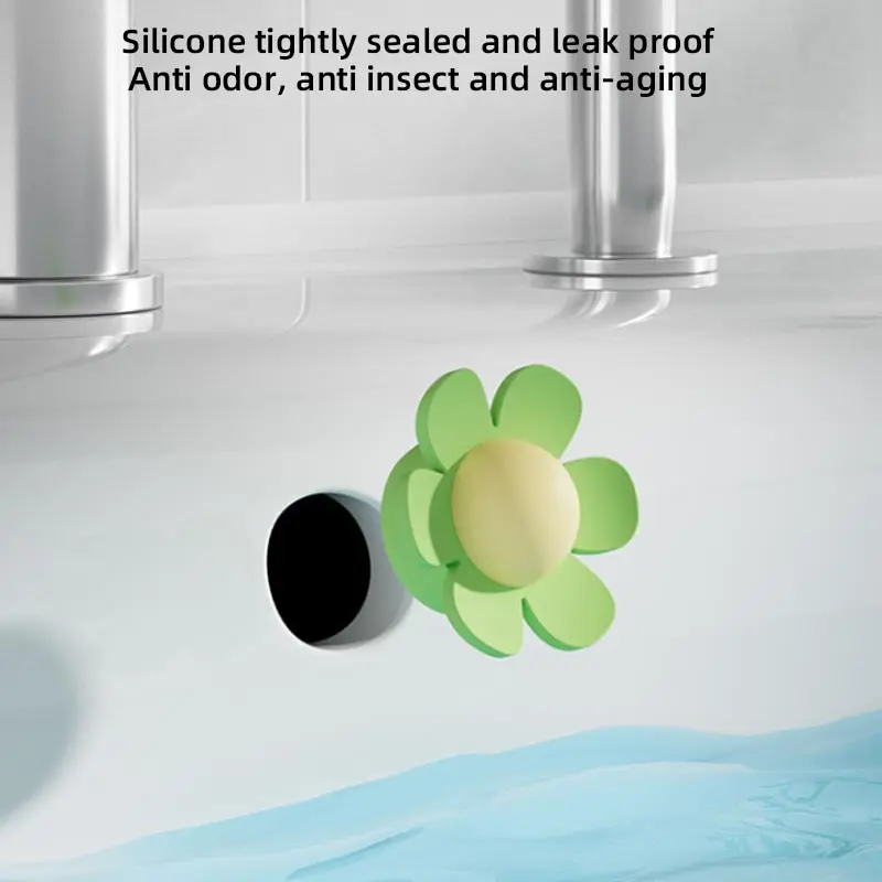 4pcs Silicone Sink Overflow Hole Plug Easy Install Flower Leak-Proof Overflow Sealer Plugs