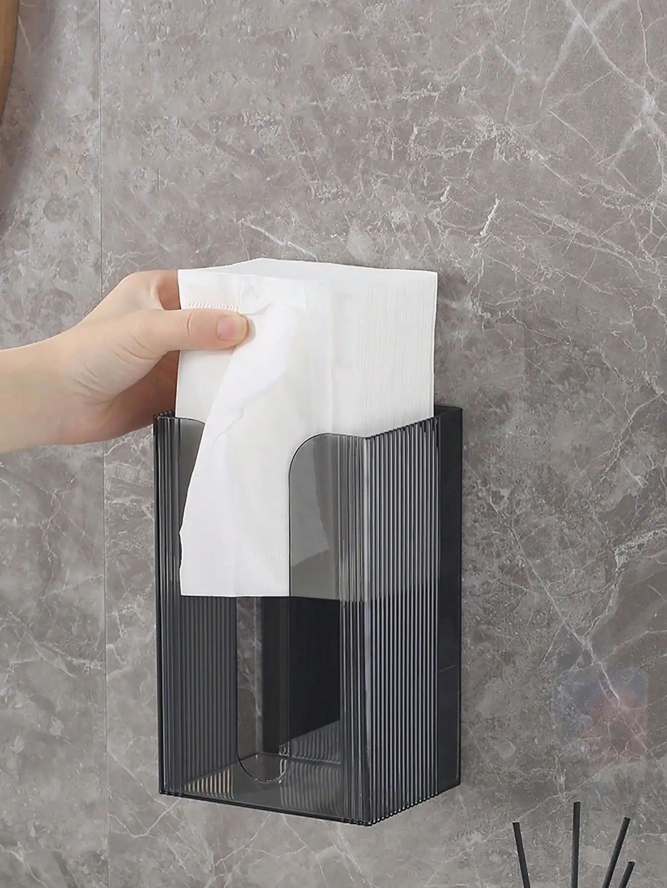 Bathroom Wall-Mounted Self-Adhesive Tissue Box Multi-Function Paper Towels Storage Box Portable Draw Cartons Commodity tissue box tissue storage box