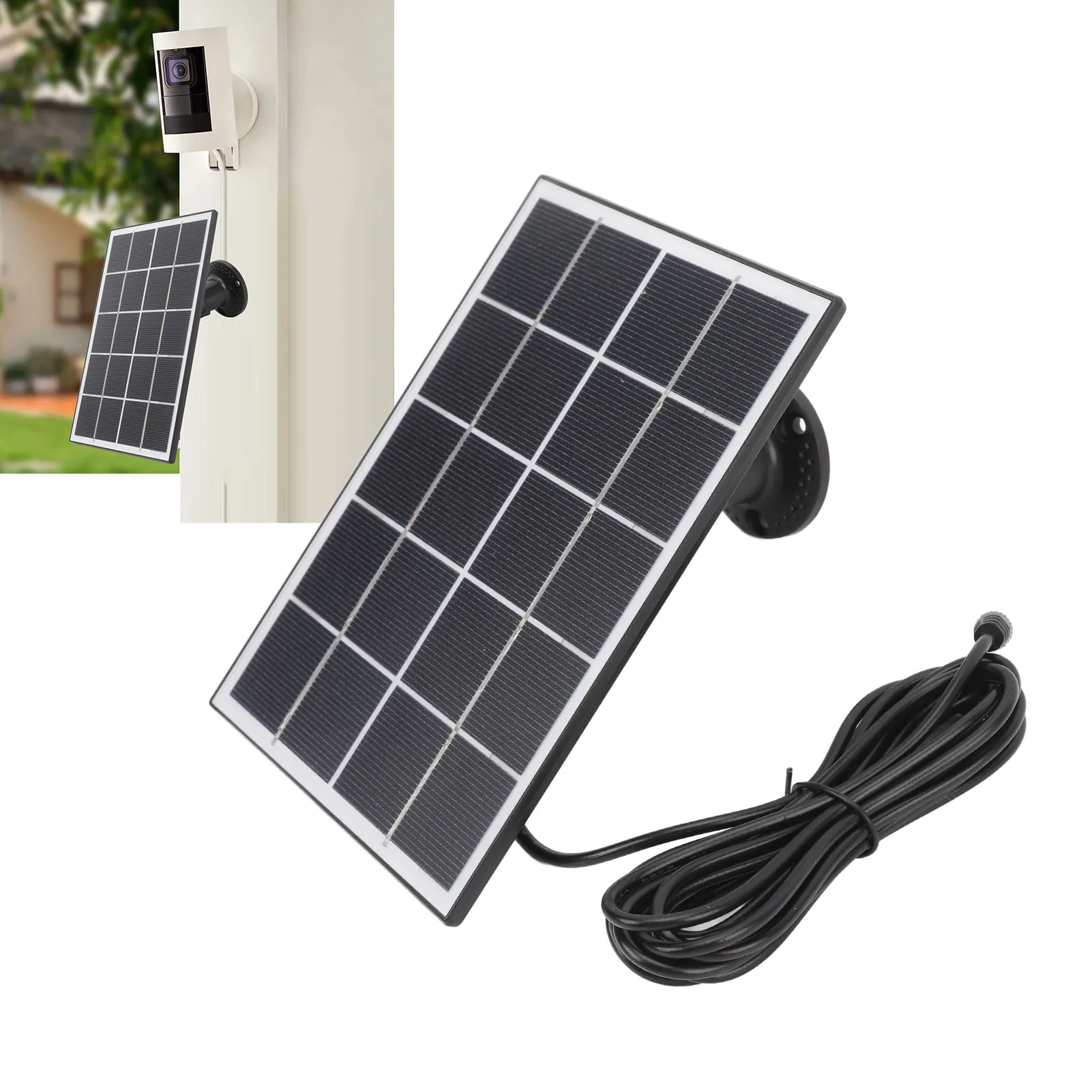 3W 5V Solar Panel for Security Camera Monocrystalline Silicon Outdoor Solar Panel for Fan Flashlight Water Pump Black new