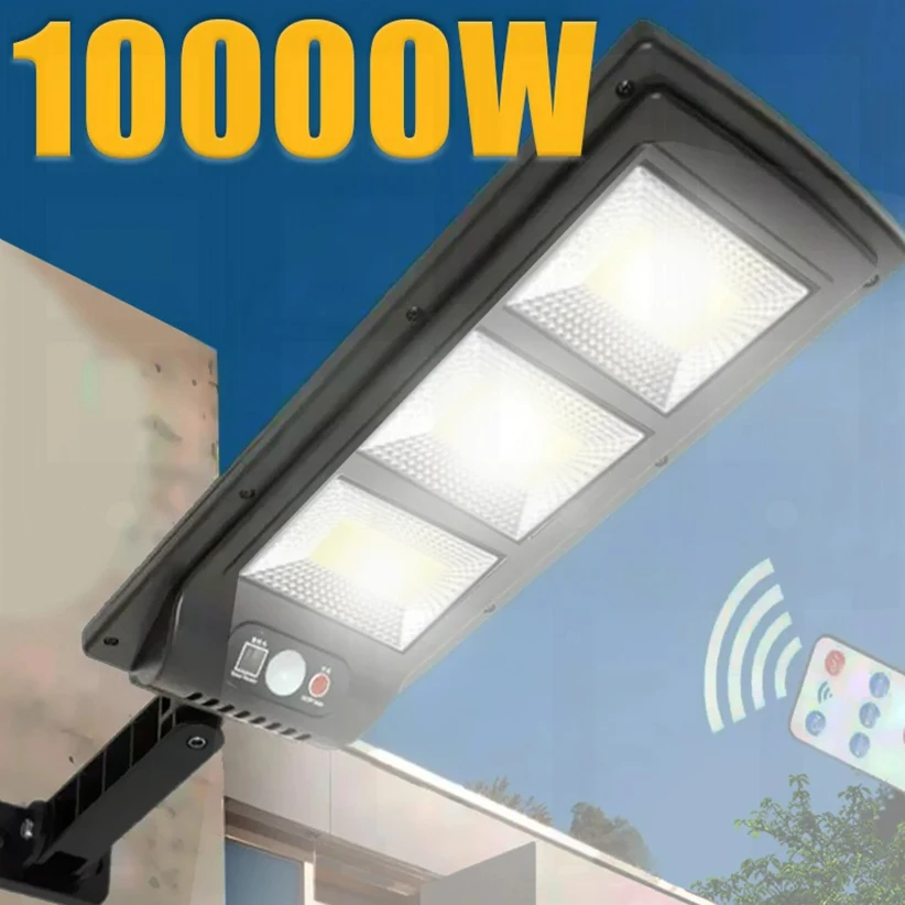 10000W Solar Street Light Outdoor Human Motion Sensing Courtyard Light High-Power Waterproof and Super Bright Outdoor Lighting yivo xssh hifi super audio power outlet ac power socket aluminum alloy american standard double socket connector