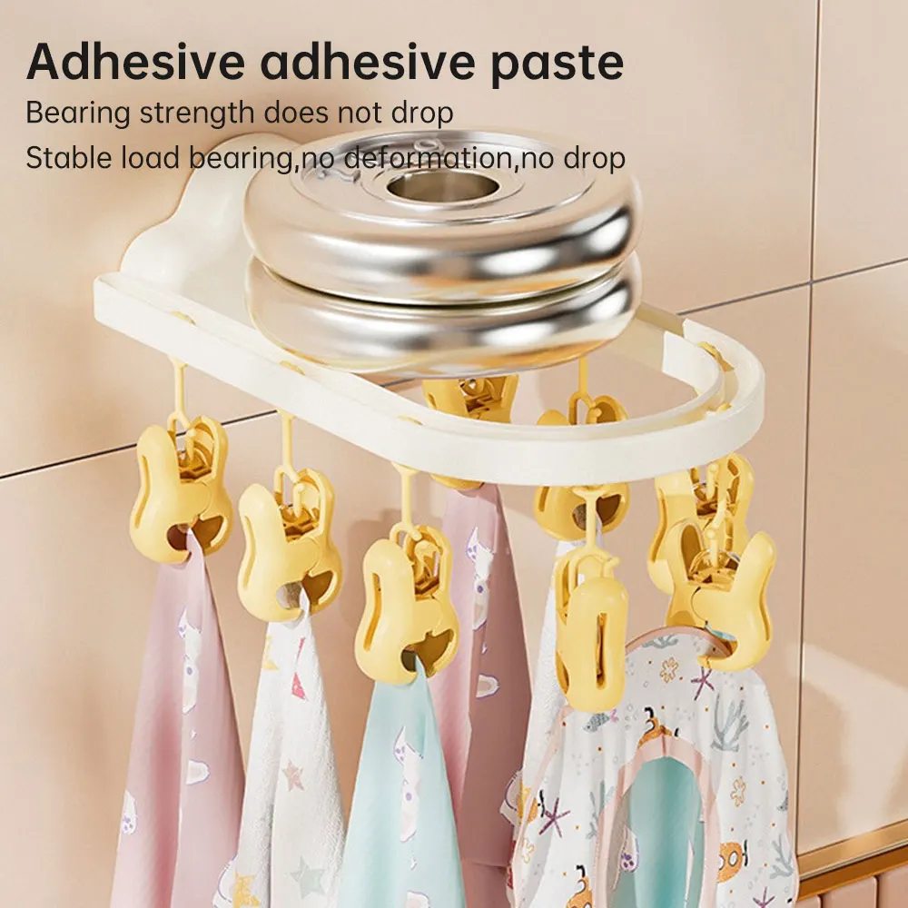 Wall Hanging Socks Holder Balcony Multi-head Baby Baby Socks Slipper Towel Drying Rack Punch-free Cloud Clothes Holder 3