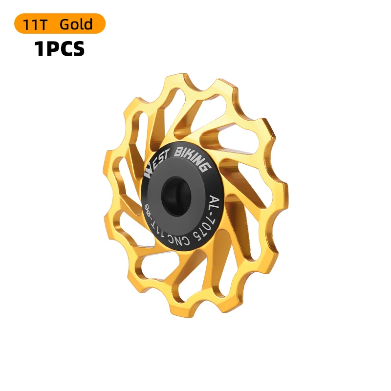 WEST BIKING Aluminum Alloy Bicycle Jockey Wheel with Ceramic Bearings