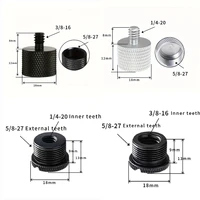 8pcs a set Mic Stand Thread Adapter Set 1/4,3/8 Male to 5/8 Female Microphone stand fixing Screw Adapter Transfer 4