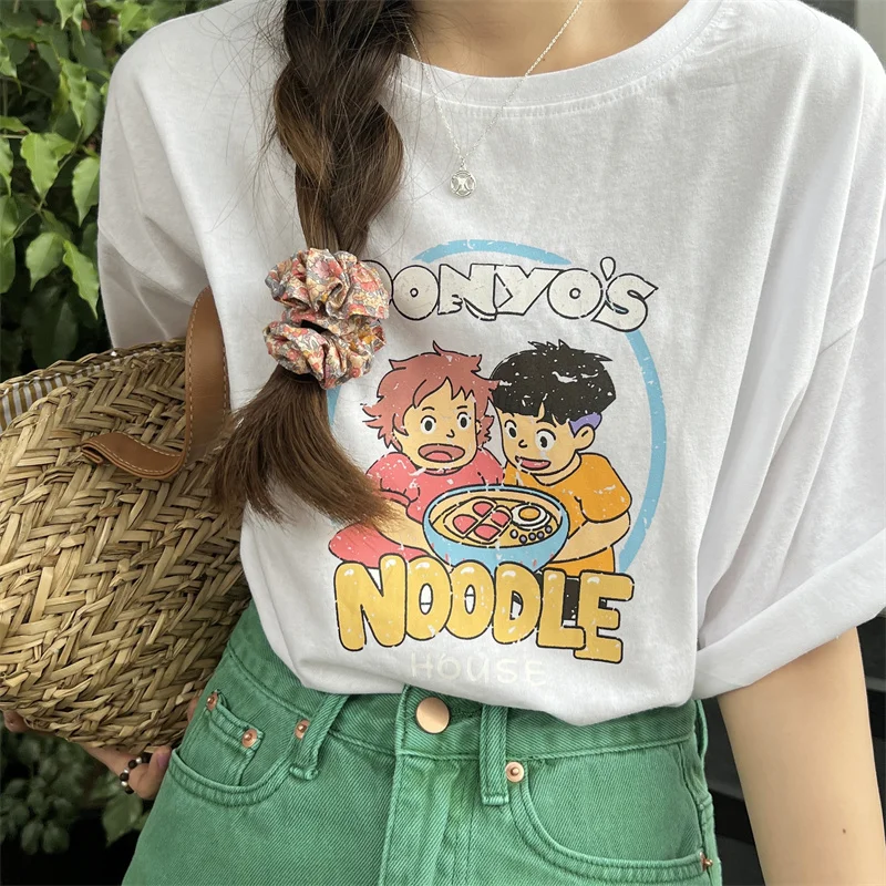

Anime Cute Printed Short Sleeve T-Shirt Female Casual Fashion Comfortable Kawaii Summer Tees Harajuku T-Shirt Loose Tops