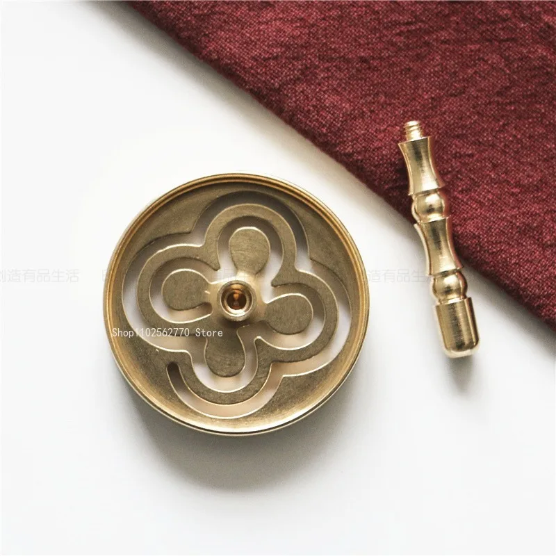 4.5cm Diameter Pure Copper Ash Pressed Incense Seal Model Tool Home Indoor Sealing Extension Handwork Incense Making Tool