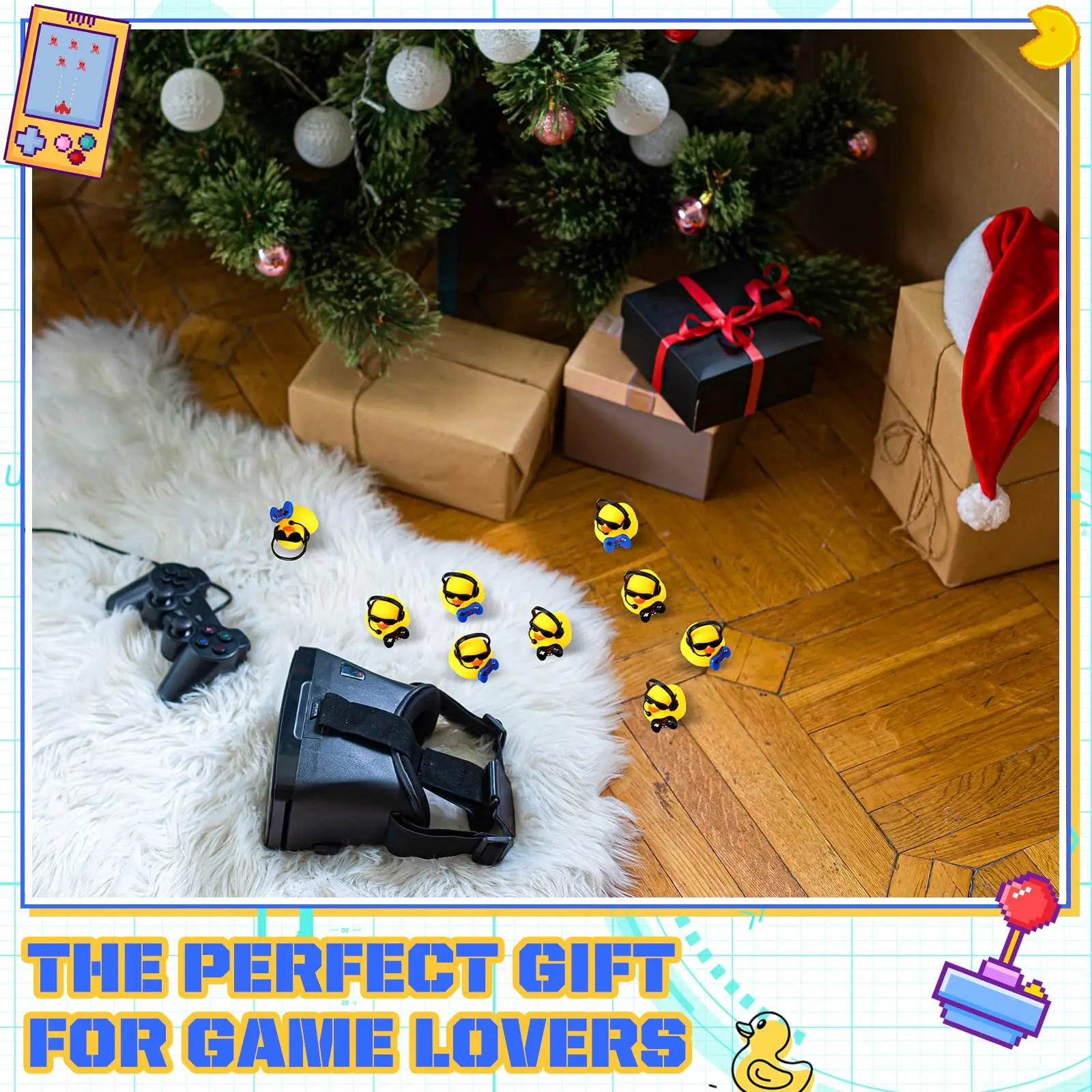 12/24/36PC Rubber Ducks Video Game Party Favors Rubber DucksRubber Ducks Accessories Toys for Birthday 6