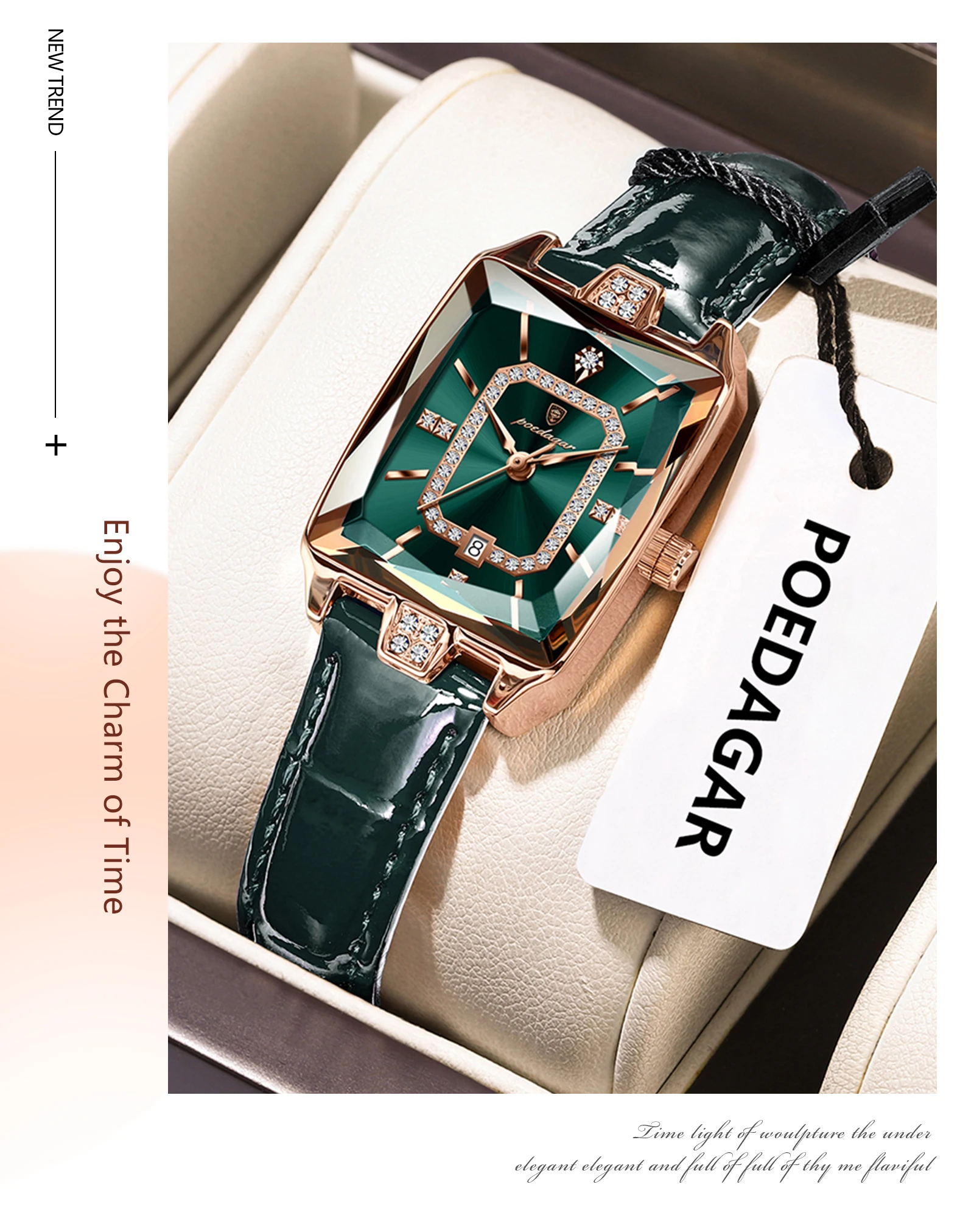 POEDAGAR Original Luxury Women Wristwatch Waterproof Leather Date Woman Watch Elegant High Quality Quartz Women's Watches Reloj