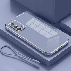 Luxury Square Plating ShockProof Silicone Phone Case Back Cover - Realme Q3Pro (Gs6D grey)