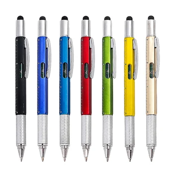 6in1 Multifunction Ballpoint Pen With Modern Handheld Tool Measure Technical Ruler Screwdriver Touch Screen Stylus Spirit Level 1