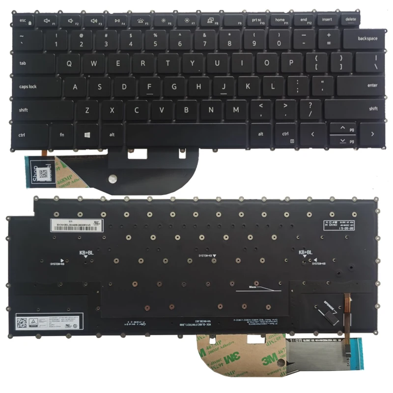 

NEW US laptop Keyboard FOR DELL XPS 9500 9700 English black with backlight No frame