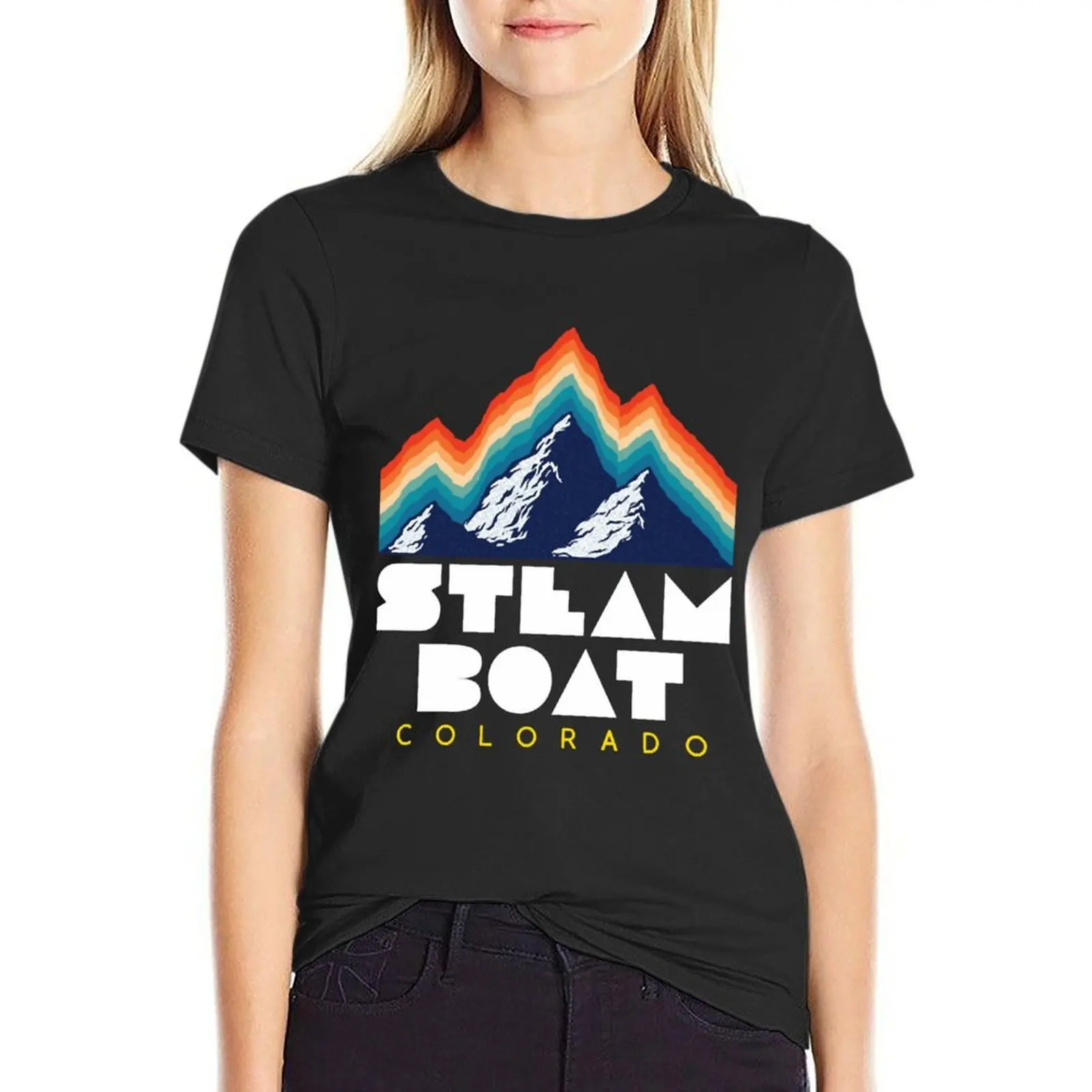 

Steamboat, Coloradousa Ski Resort 1980S Retro T-Shirt summer top summer tops summer clothes new edition t shirts for Women