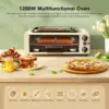 Air Fry Countertop Oven, 1200W 8-in-1 Electric Griddle Toaster Oven Combo, Flip Up & Away Capability for Storage Space, E 2