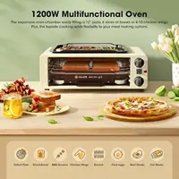 Air Fry Countertop Oven, 1200W 8-in-1 Electric Griddle Toaster Oven Combo, Flip Up & Away Capability for Storage Space, E 2