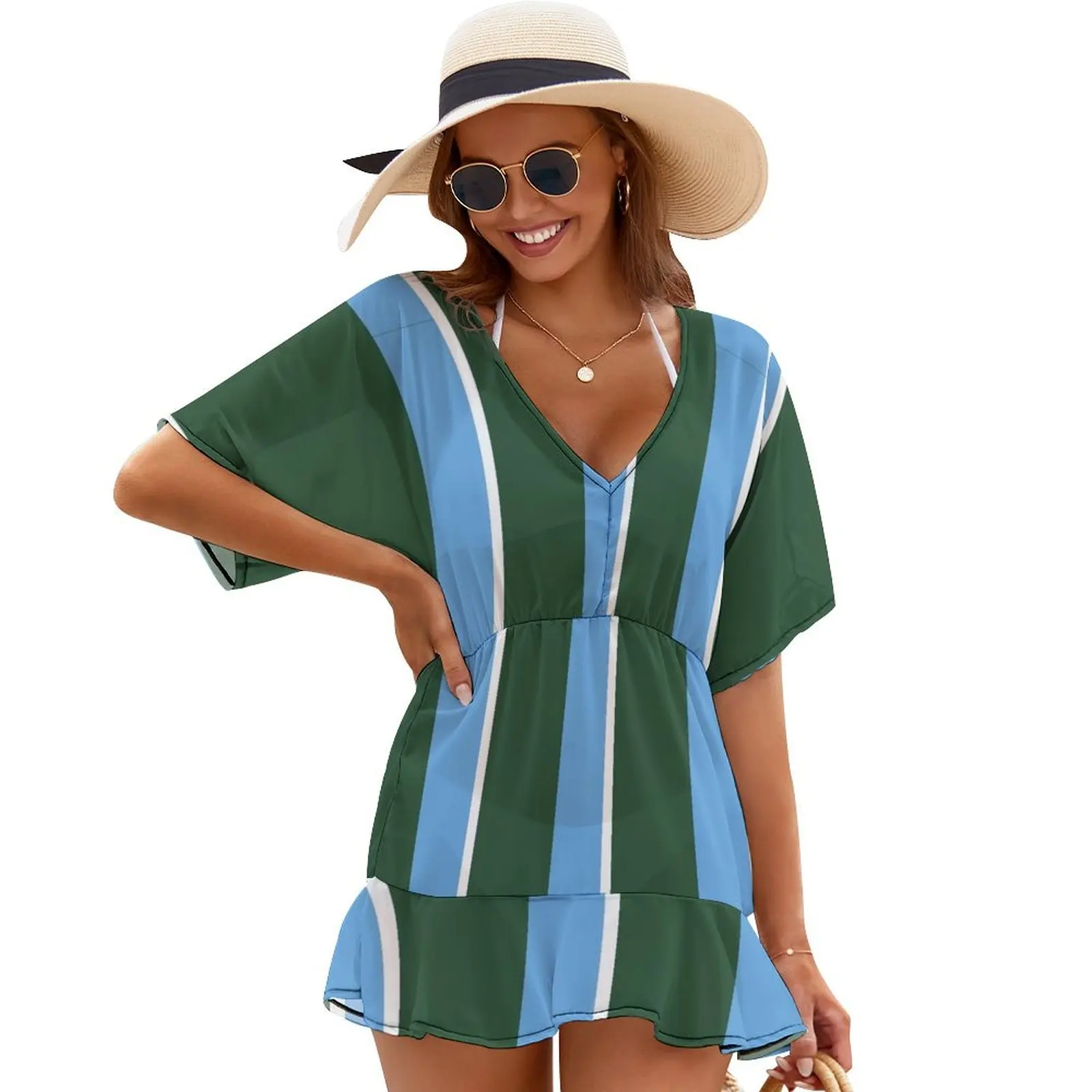 

Green Wave Repp Tie Cover Ups dresses for prom Dress vintage women dresses clothes