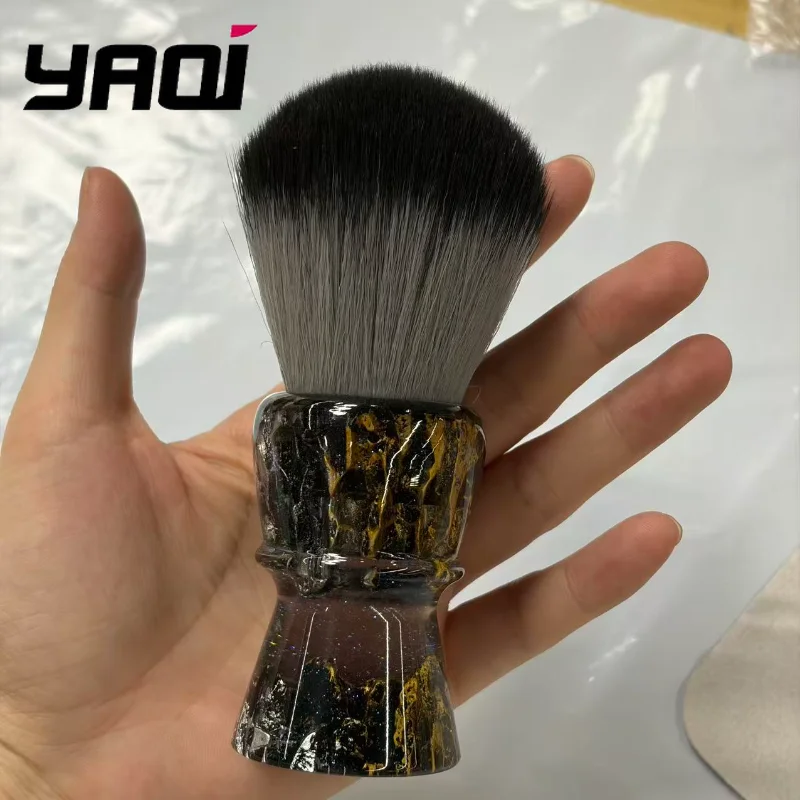 YAQI ROCKS 28mm 합성 헤어 레진 핸들 남성용 습식 면도 브러쉬 빠른 배송