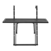 SucceBuy Table suspendue pour balcon, pliable en métal, pour balustrade, table de bar extérieure pour balustrades, table de service 1