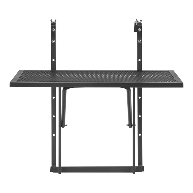 SucceBuy Table suspendue pour balcon, pliable en métal, pour balustrade, table de bar extérieure pour balustrades, table de service 1