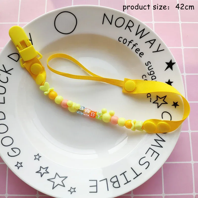 Baby Cute Beads Pacifier Leash Clips Adjustable Dummy Chain Children Nipple Teething Soother Anti-drop Teether Pacifier Holder