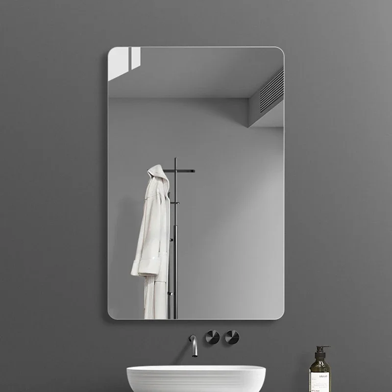 Modern Wall Mounted Mirror Rectangle Unbreakable Bluetooth Bathroom Mirror Clock Fogless Espelho Maquilhagem Com Led Furniture