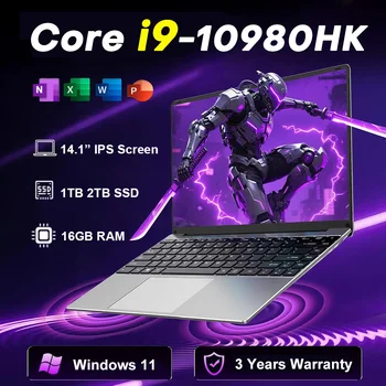 Portátil para juegos de 14.1 pulgadas con Intel Core i9 10980HK, Windows 11 Pro, Office, 16 GB de RAM, 1 TB SSD, portátil para juegos. 1