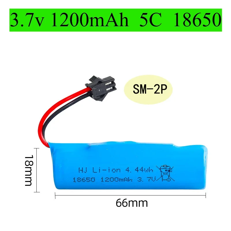 Batterie Li-ion 18650 3.7V avec connecteurs XH2.54/JST/SM pour RC