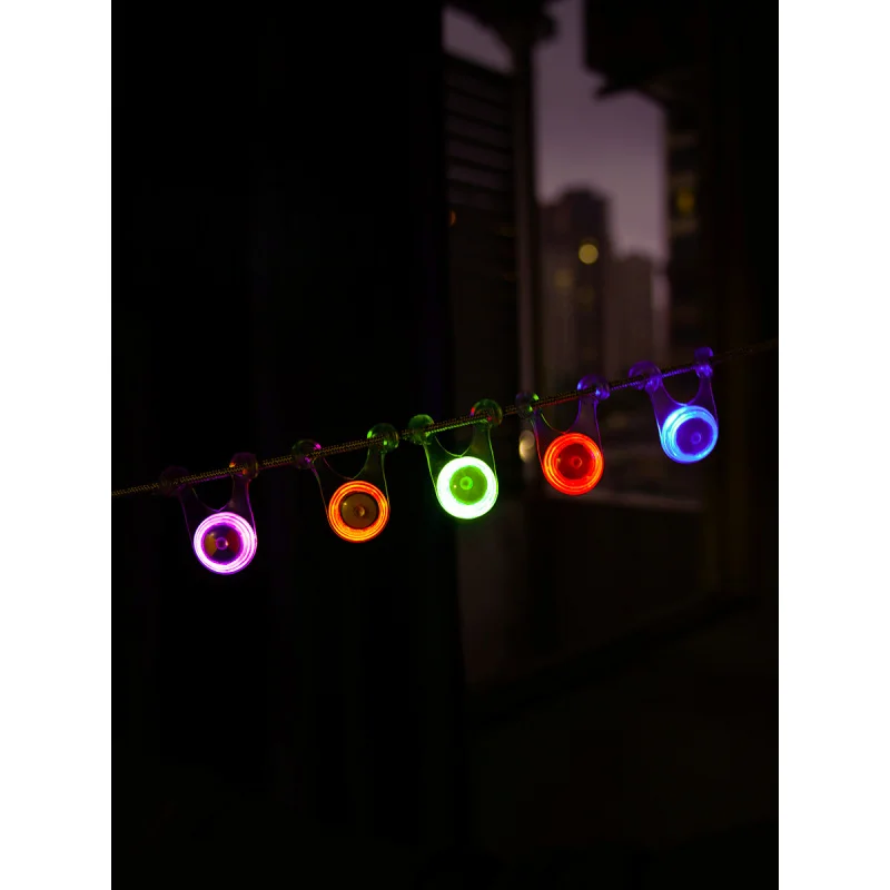 Waterproof LED Camping String Lights – 10pcs Tent Rope Hanging Lamps 6