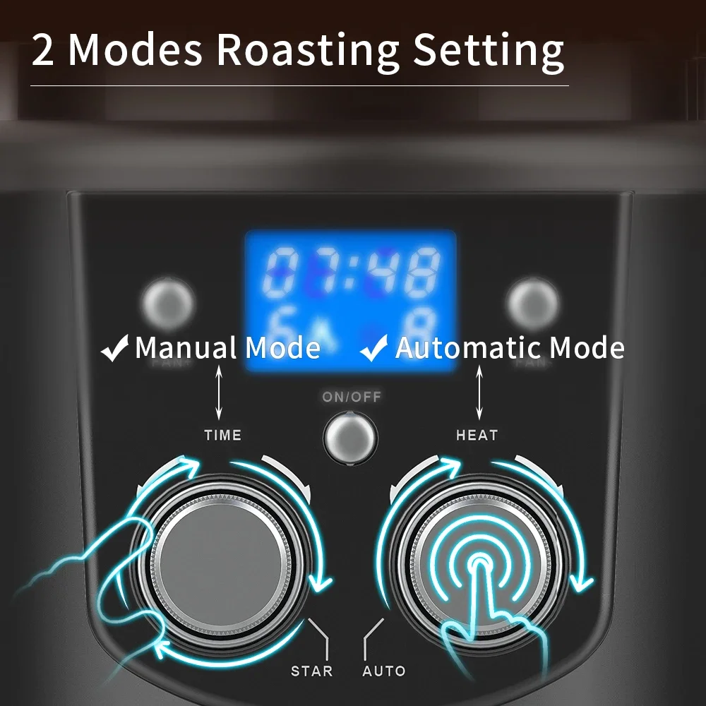 CAFEMASY 80-100g Home Coffee Roaster Electric Mini No Smoke Coffee Beans Baking Roasting Machine 110-240V Bean Roaster