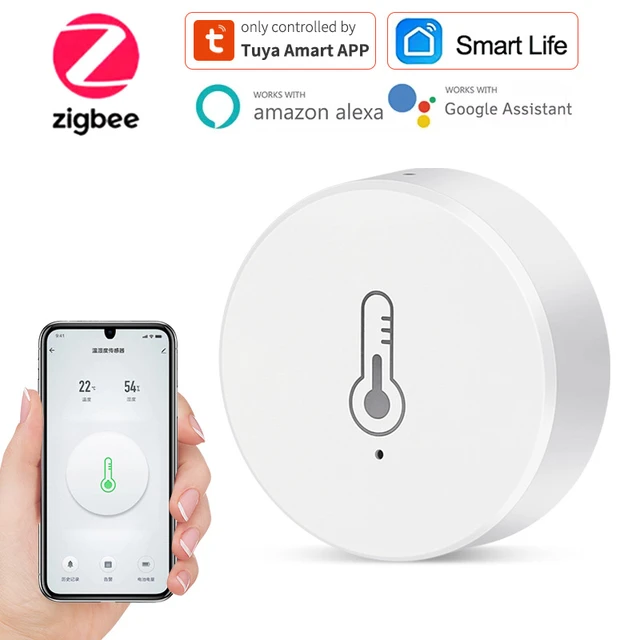 Tuya Zigbee Smart Temperature and Humidity Sensor Smart Life APP Household  Thermometer LED Display Works with Zigbee Gateway Hub - AliExpress