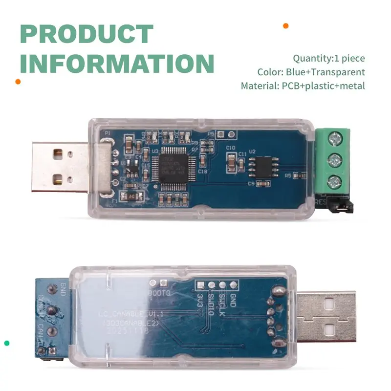 AB97-Canable USB-컨버터 모듈 CAN Canbus 디버거 분석기 어댑터 캔들라이트 버전 CANABLE