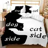 Black And White Duvet Cover Set King And Queen Bedding Set For Couple Romantic Valentine's Day Presents Polyester Duvet Cover 4