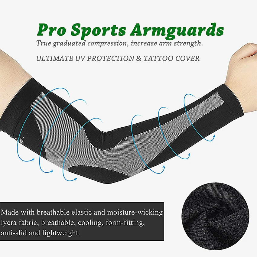 1Pair Arm Compression Sleeves,UV Protection Cooling Arm Sleeves UPF50 Sun Sleeves Arm Covers for Cycling Golf Basketball BEST SELLERS